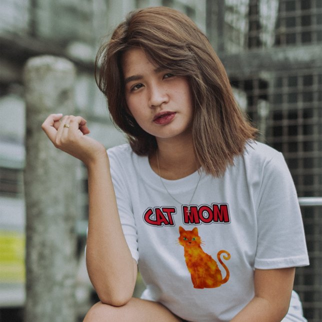 CAT MAMMA GINGER RED CAT T-SHIRTS T-SHIRT (Skapare uppladdad)