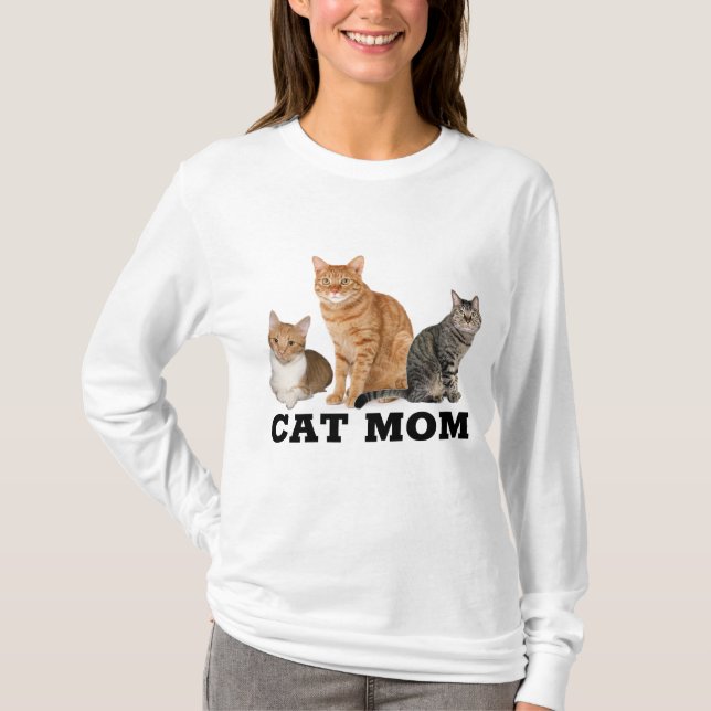 CAT MAMMA (Ginger Tabby) T-Shirts (Framsida)