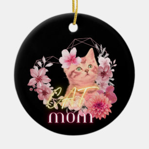 Cat mamma humor - roliga citat ur kvinnors julgransprydnad keramik