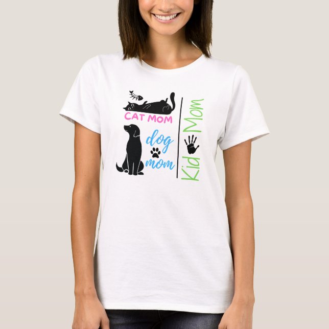 Cat Mamma Hund Kid Mamma - Kvinnor i T-Shirt (Framsida)