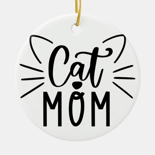 Cat Mamma Julgransprydnad Keramik (Framsidan)