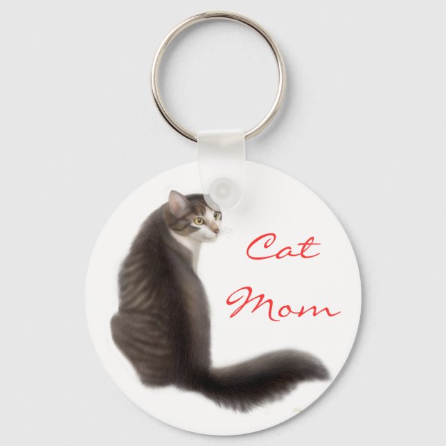 Cat Mamma Keychain Nyckelring (Framsida)