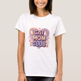 Cat Mamma Klubb - Cute Retro Stil Kvinnors T-Shirt