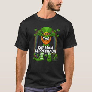 Cat Mamma Leprechaun-familjens matchande St patric T Shirt