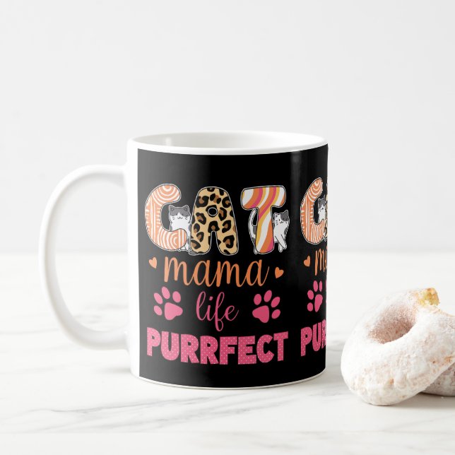Cat Mamma Life purrfect Leopard Skriv ut Mamma Kaffemugg (Med munk)
