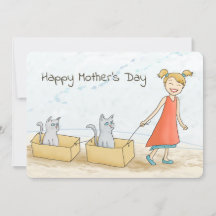 Cat Mamma Lycklig Mors dag