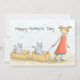 Cat Mamma Lycklig Mors dag