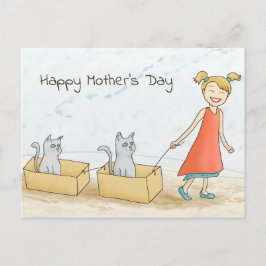 Cat Mamma Lycklig Mors dag Vykort