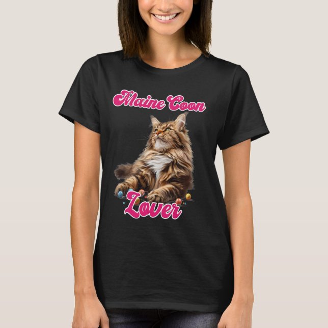 Cat Mamma MAINE COON ÄLSKARE Maine Coon Owner T Shirt (Framsida)