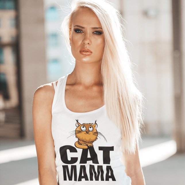CAT MAMMA MAMMA T-SHIRTS LINNE MED RACERBACK  (Skapare uppladdad)