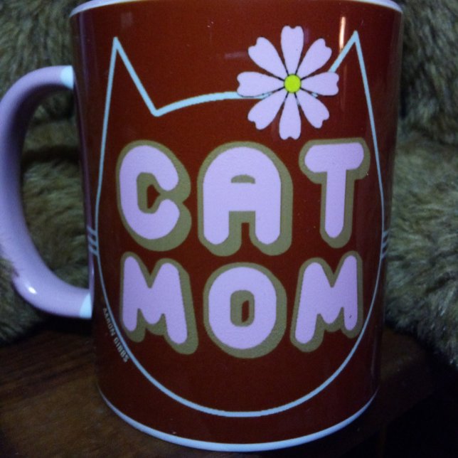 CAT MAMMA med Rosa Flower Mugg (Skapare uppladdad)