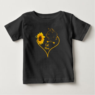 Cat Mamma med solrosbläckstråle över Mors dag T Shirt
