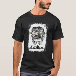 Cat Mamma Messy Bun Tassar Yello Bandana Glasses M T Shirt