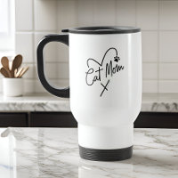 Cat Mamma Modern Playof Heart and Roligt Typograph