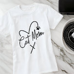 Cat Mamma Modern Playof Heart and Roligt Typograph T Shirt<br><div class="desc">Den här enkla och klassiska designen består av lekfull skripttypografi och roligt</div>