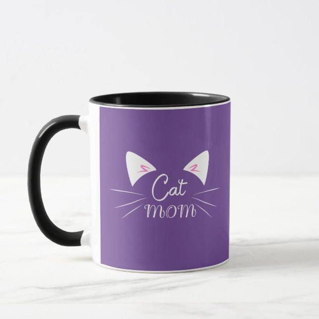Cat Mamma Mor Älskare Mamma Kattunge Cute Funny Me Mugg (Vänster)