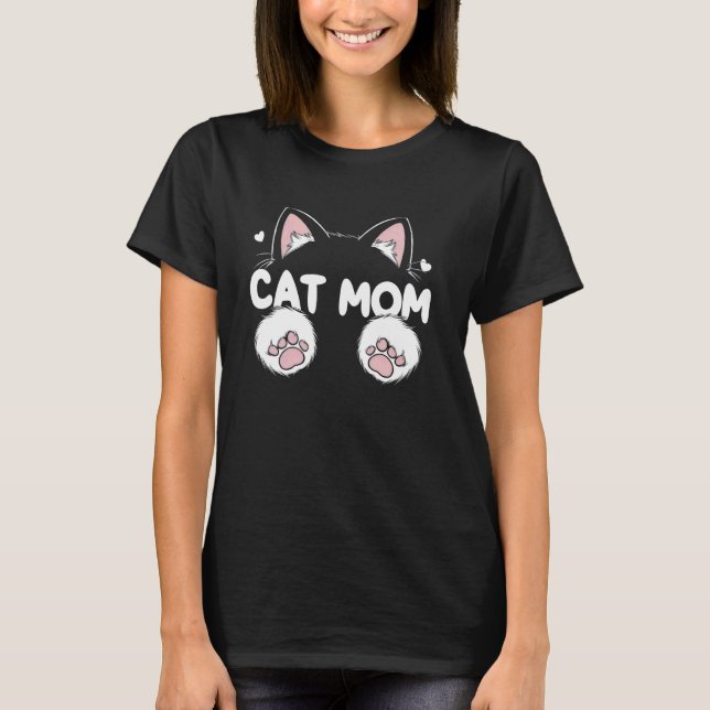 Cat Mamma Mor Neko Lucky Kitten Cat Lover Tassar E T Shirt (Framsida)