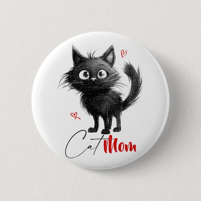 Cat Mamma Mors dag-gåvor Knapp (Framsida)