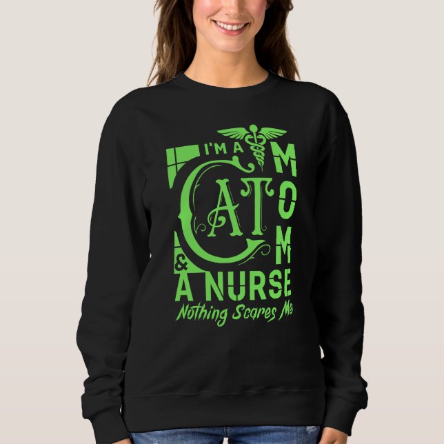 Cat Mamma Nurse - Funny Gift for Nurses & Cat Love T Shirt (Framsida)