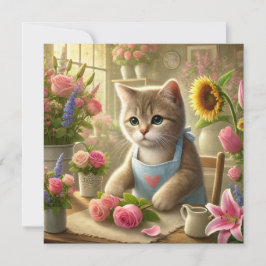 Cat Mamma ordnar Flowers Mors dag Julkort