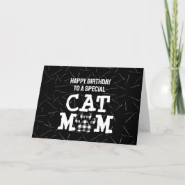 Cat Mamma Pawprint med Cat Hair Birthday Kort