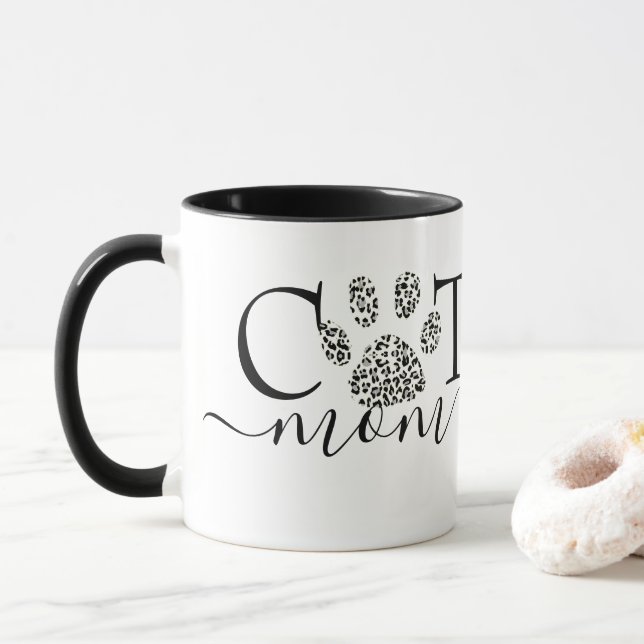 Cat Mamma pawprint Mugg (Med munk)