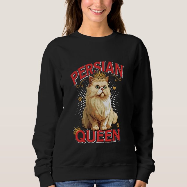 Cat Mamma PERSIAN QUEEN Persian Cat Owner PERSER T Shirt (Framsida)