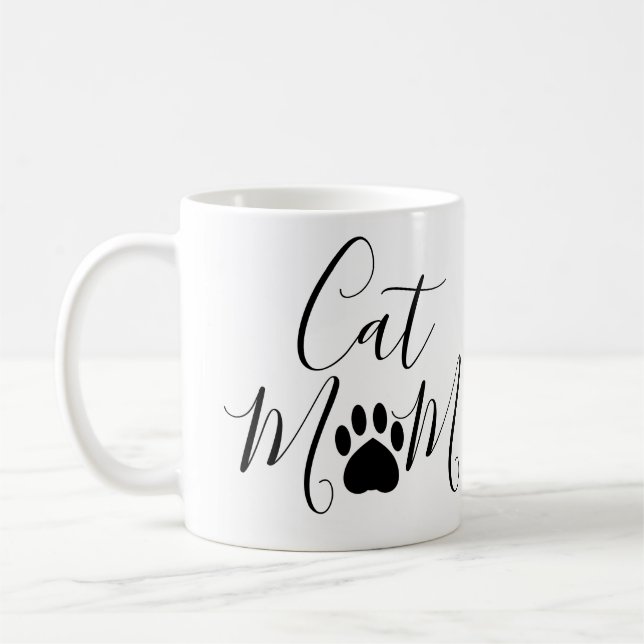 Cat Mamma Personlig Photo Kaffemugg (Vänster)