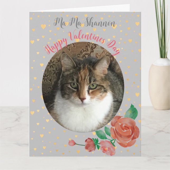 Cat Mamma Personlig Valentine Surprise Kort (Framsida)