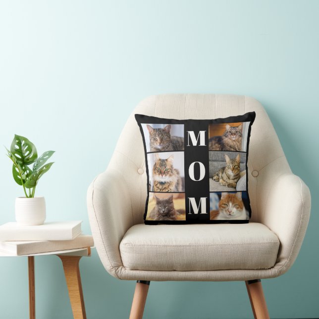 Cat Mamma Photo Collage Kudde (Stol)