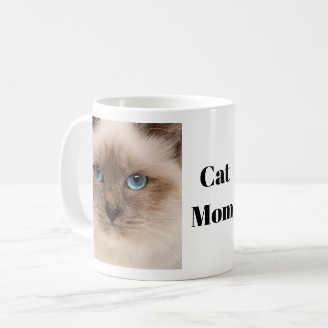 Cat Mamma Photo Kaffemugg (Framsida vänster)
