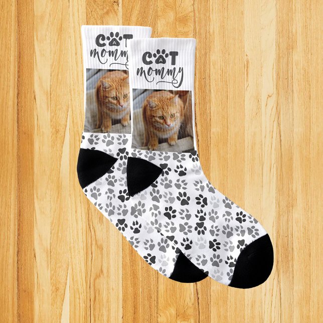 Cat Mamma Photo Template Pet Tassar Strumpor (Skapare uppladdad)