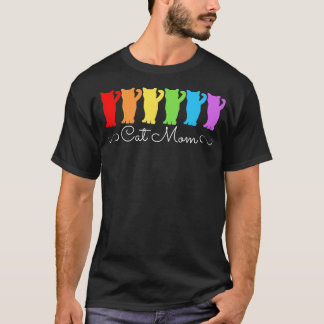 Cat Mamma Rainbow T Shirt
