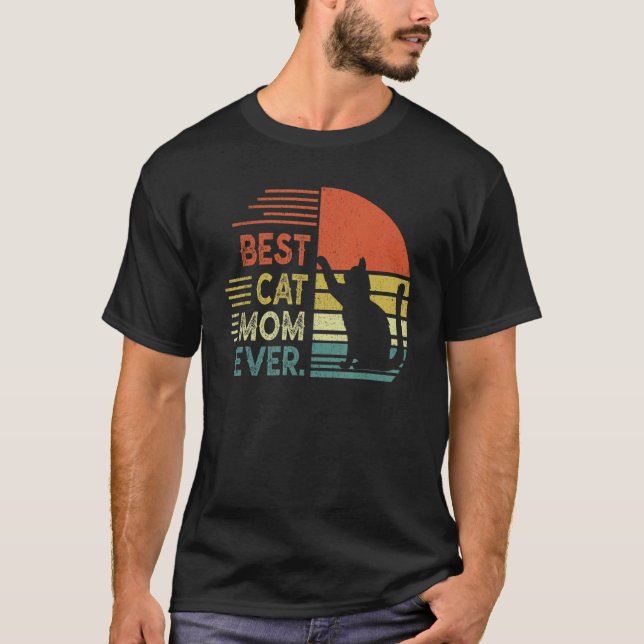 Cat Mamma Retro Best Cat Mamma någonsin Meowy Cat  T Shirt (Framsida)