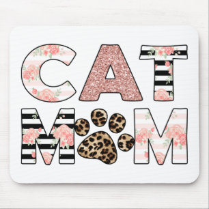 Cat Mamma Rosa Blommigt & Leopard Tass Musmatta