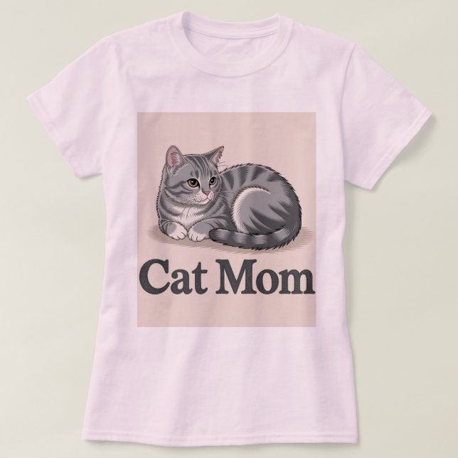 Cat Mamma Rosa T-Shirt (Design framsida)