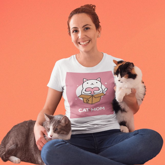 CAT MAMMA ROSA T-SHIRTS CUTE DAM T-SHIRTS (Skapare uppladdad)