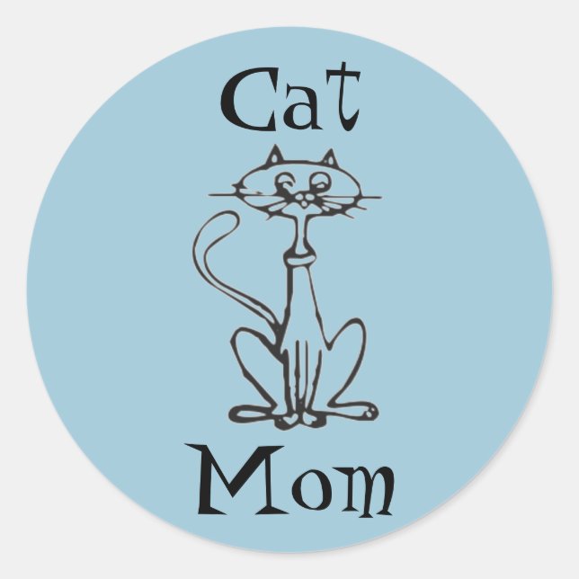 Cat Mamma Runt Klistermärke (Framsida)