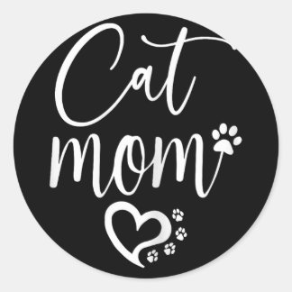 Cat Mamma Runt Klistermärke