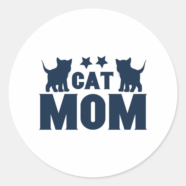 Cat Mamma Runt Klistermärke (Framsida)