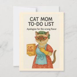 Cat Mamma ska göra en lista med roliga ord för kat Vykort
