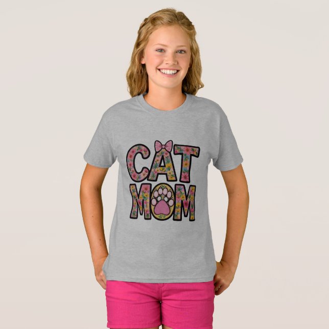 Cat Mamma T Shirt (Hel framsida)