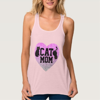 CAT MAMMA T-SHIRTS FAUX GLITTER LINNE MED RACERBACK