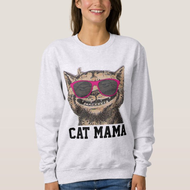 CAT MAMMA T-Shirts, Sunglass Funny CAT T Shirt (Framsida)