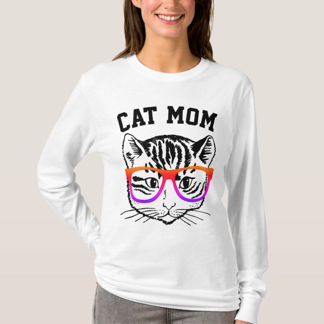 CAT MAMMA T-tröjor T Shirt (Framsida)