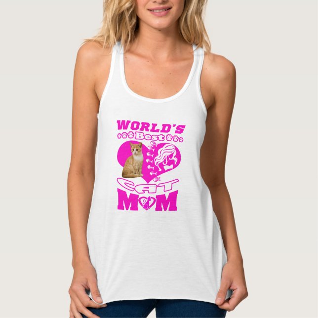 Cat Mamma Tanktop Funny GER Kvinnor Mamma Linne Med Racerback (Framsida)