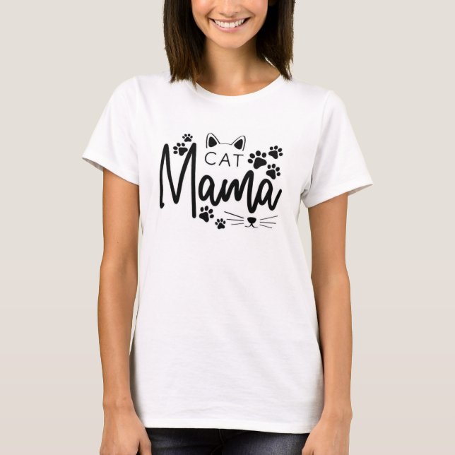 Cat Mamma Tee Shirt (Framsida)