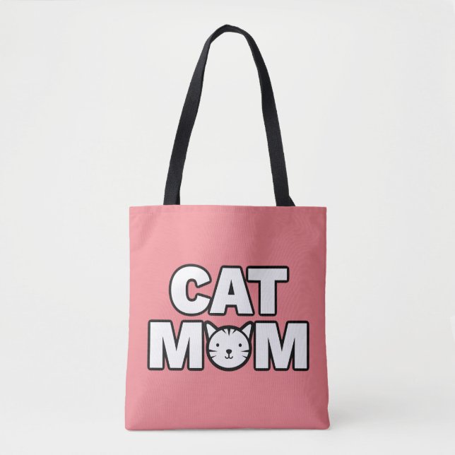 CAT MAMMA Tote Bag (Rosa) Tygkasse (Framsida)