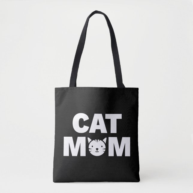CAT MAMMA Tote Bag (svart) Tygkasse (Framsida)