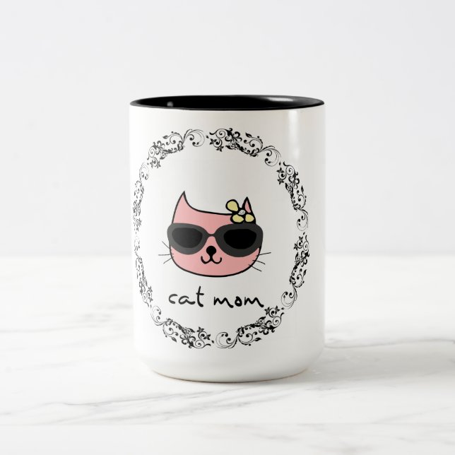 Cat Mamma Två-Tonad Mugg (Center)